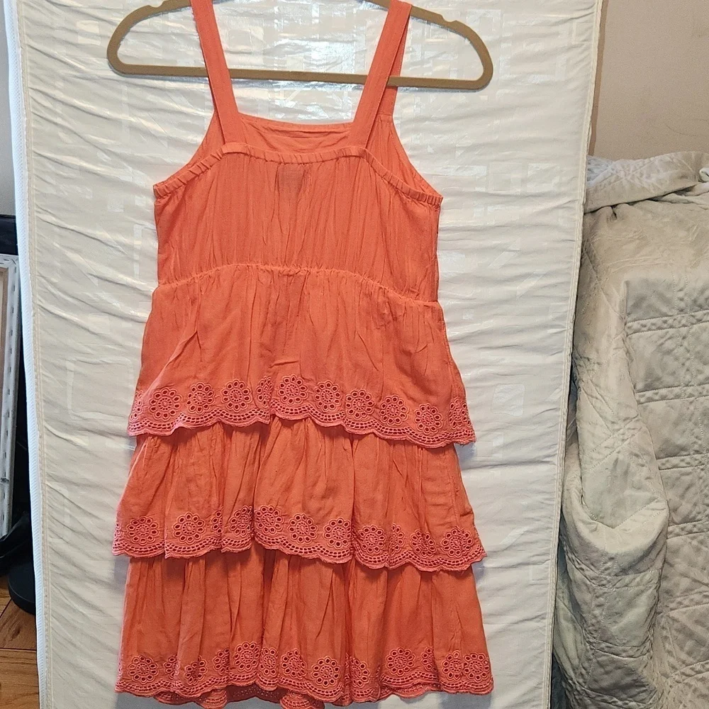 Old Navy Pink Ruffled Eyelet Tiered Sundress Big Girls size XL (14/16)